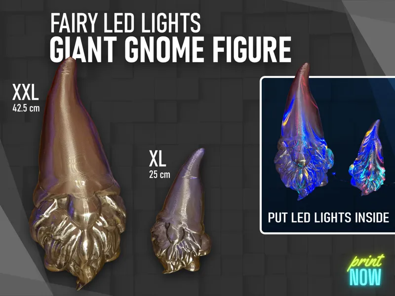 Giant Gnome (vase mode/transparent/fairy lights)