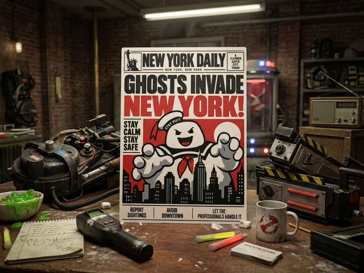 Ghostbusters Newspaper Wall Art - 1