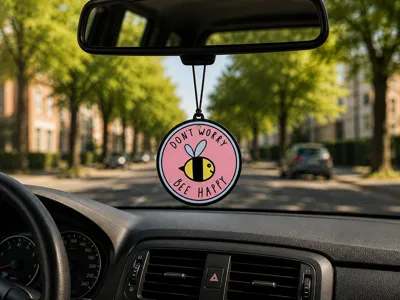 Don't worry bee Happy Rearview Mirror Keychain