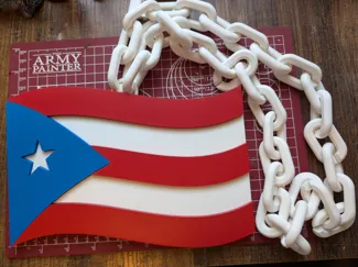 Puerto Rican Flag Big Pendant & Chain (No AMS)