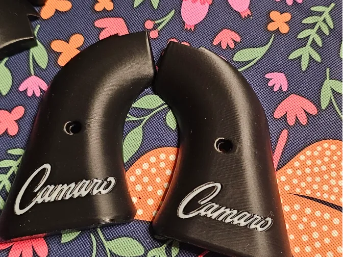 heritage rough rider grips with Camaro logo 