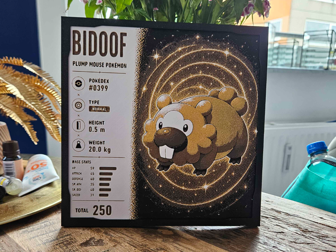 Pokemon - Bidoof Infographic Hueforge