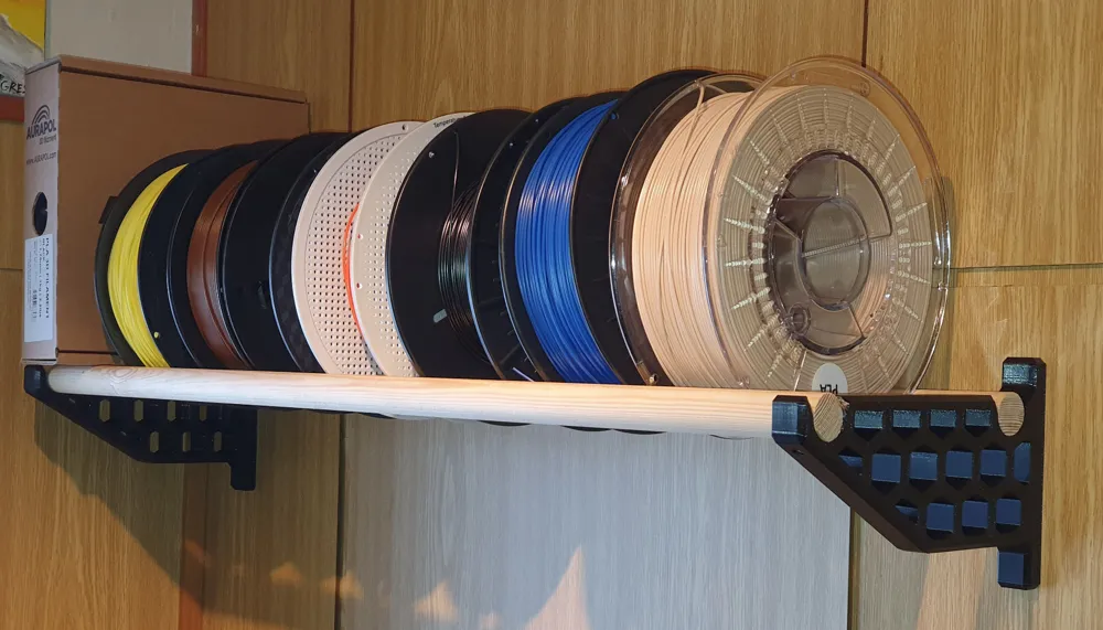 Filament spool shelf honeycomb by Maoirae - MakerWorld