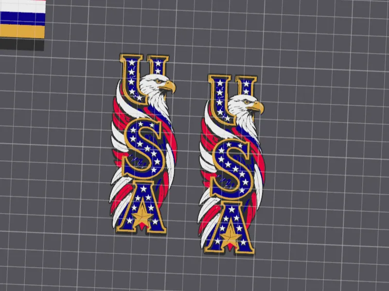USA w/ Eagle Earrings/key chain- Gaudy