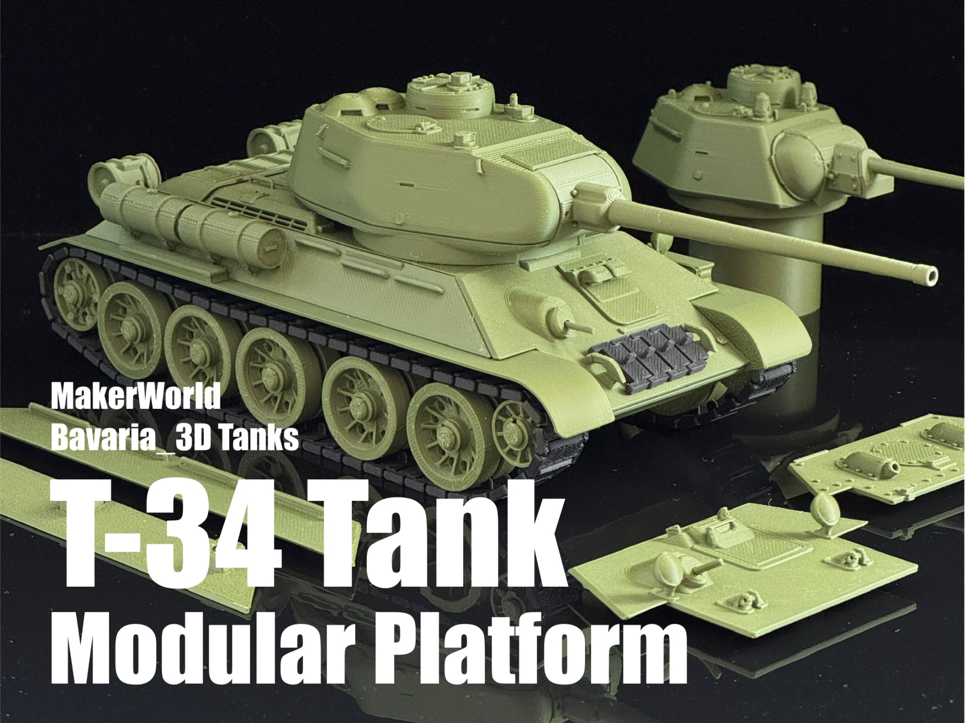 T‑34 Tank Magnetic Modular Platform 1/35 Scale t34