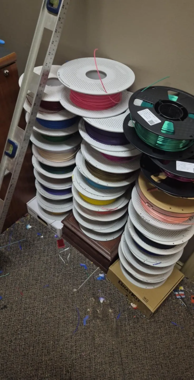 Broom Stick Wall Mounted Filament Spool Shelf - Free 3D Print Model ...