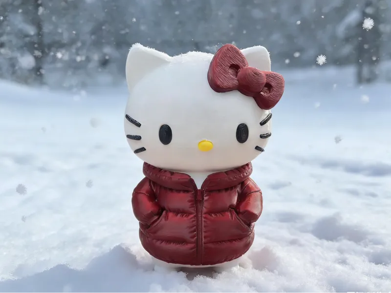 冬天了， 天冷了，该穿羽绒服了，Hello Kitty凯蒂猫！
