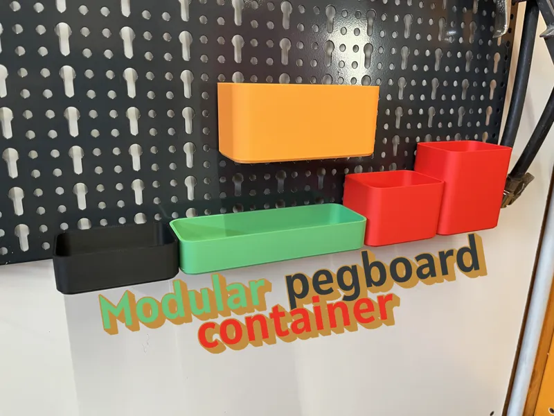 Modular metal pegboard container - tool wall