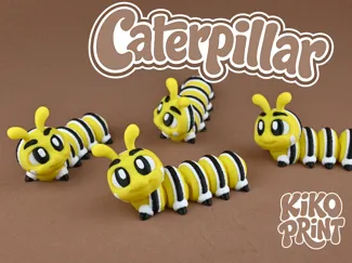 Cute Flexi Striped Caterpillar Keychain