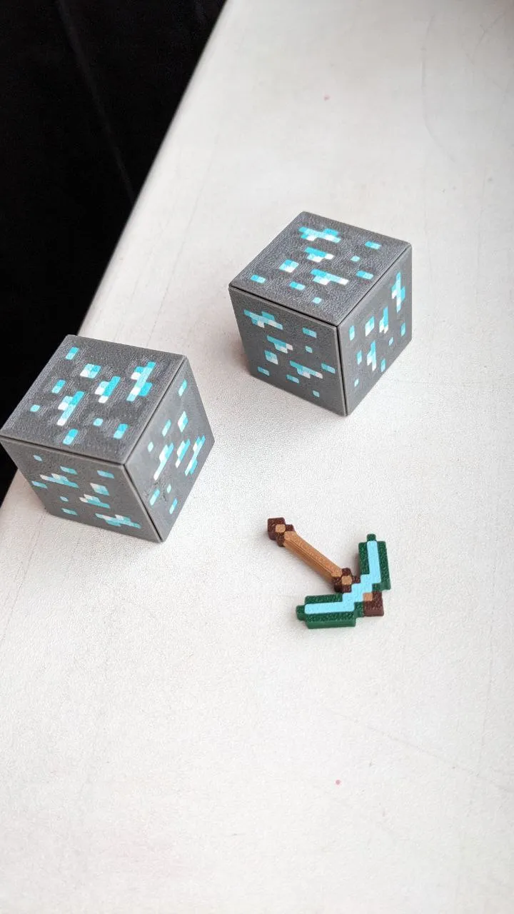 Minecraft Diamond Ore Block - Free 3D Print Model - MakerWorld