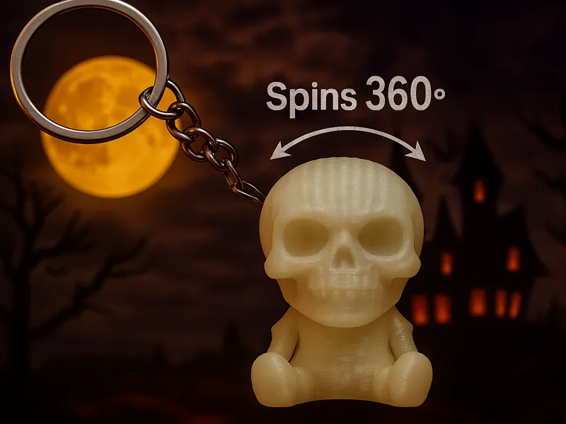 Skull Keychain – Spins 360°
