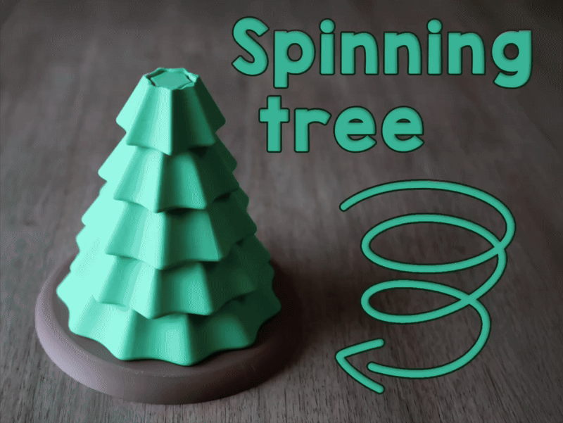 Miniatura 2 do modelo 3D Spinning stackable tree toy