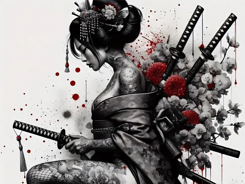 Geisha Samurai - 200x200Hueforge