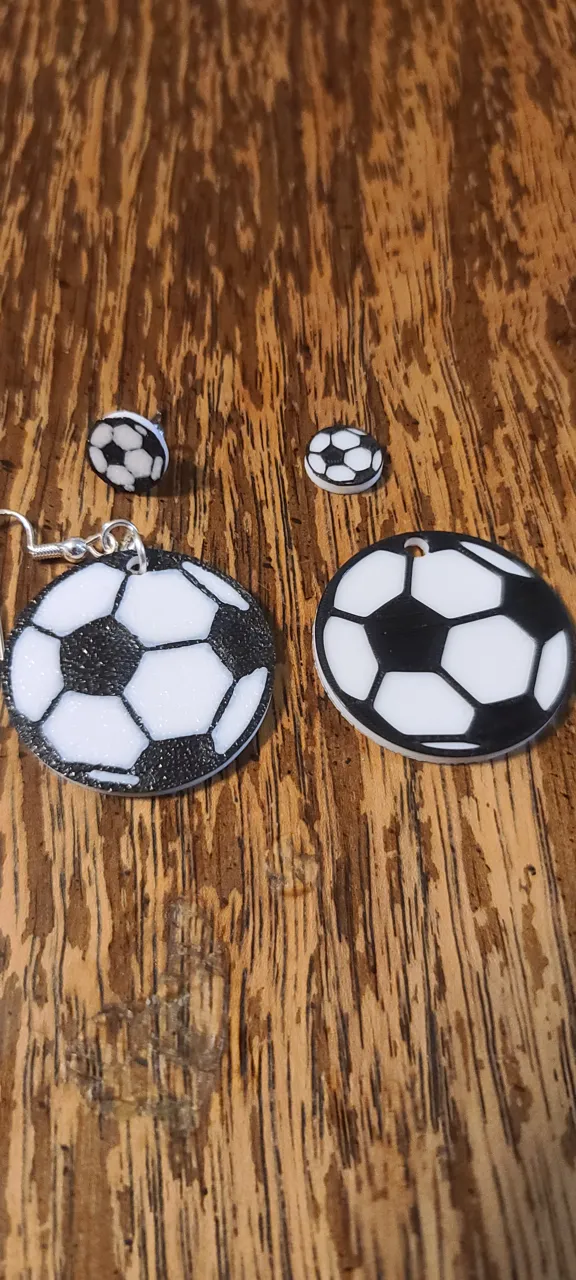 Soccer Earrings Stud and Hoop view 2
