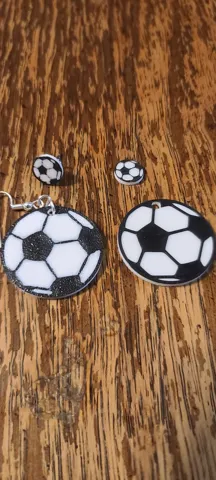 Soccer Earrings Stud and Hoop view 2