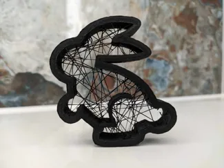 Easter bunny string art inspired sculpture