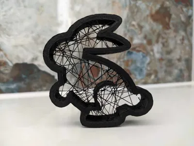 Easter bunny string art inspired sculpture