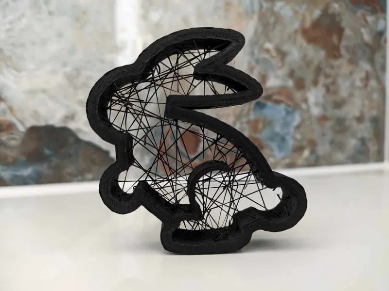 Easter bunny string art inspired sculpture