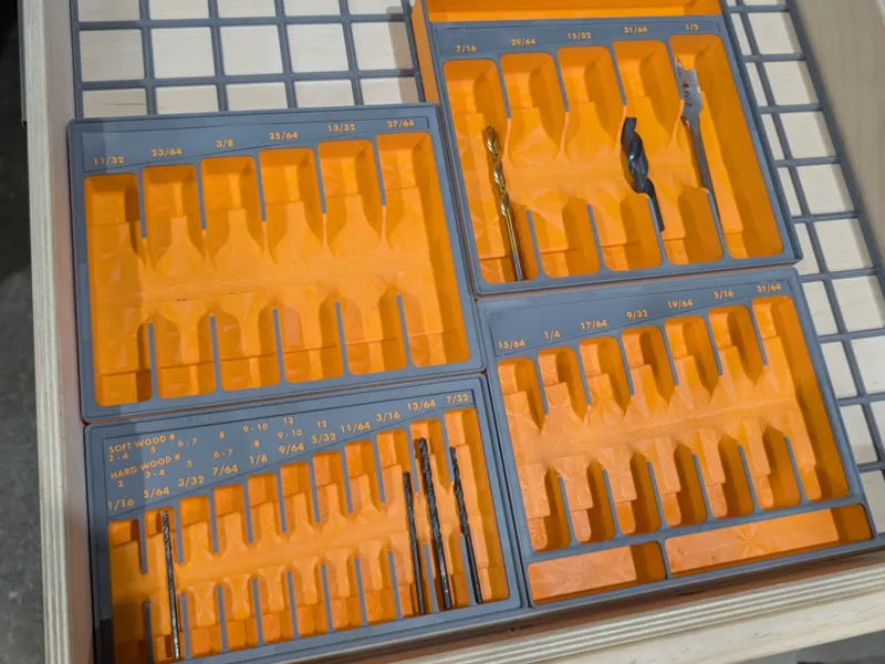 Gridfinity Drill Bit Storage Organizer