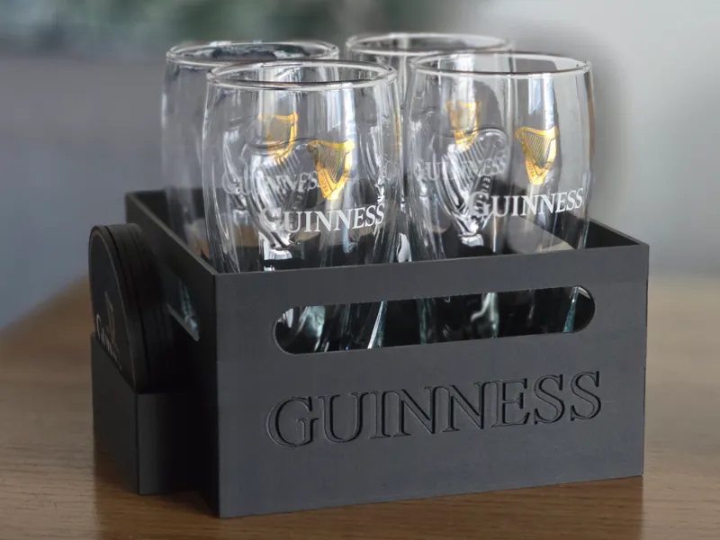 GUINNESS-Harrasse für 4 Gläser