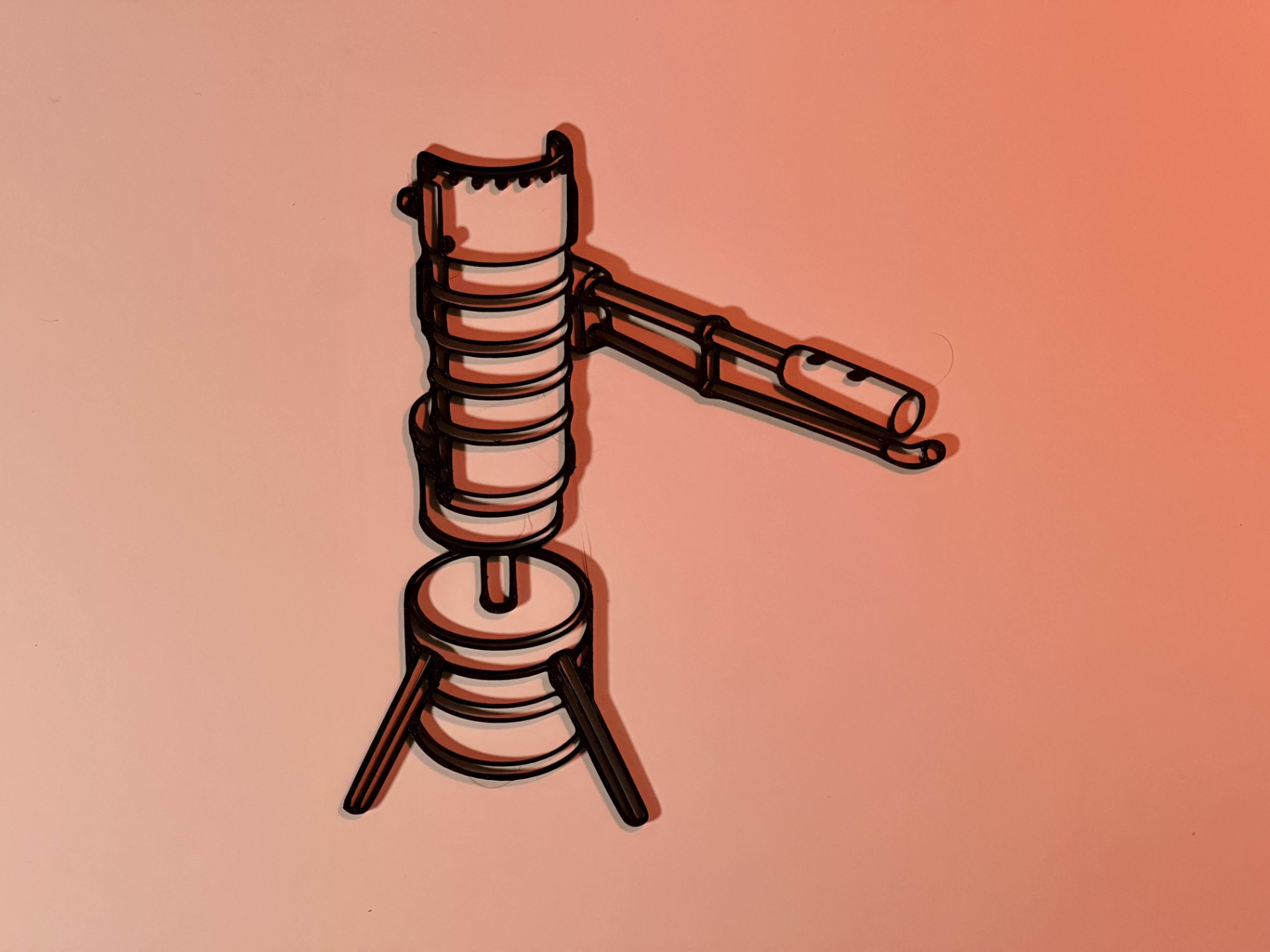 Art mural Line Art Flame Turret Rust
