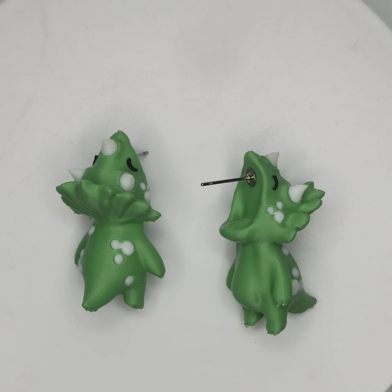 Triceratops Dino Chomper Earrings view 2