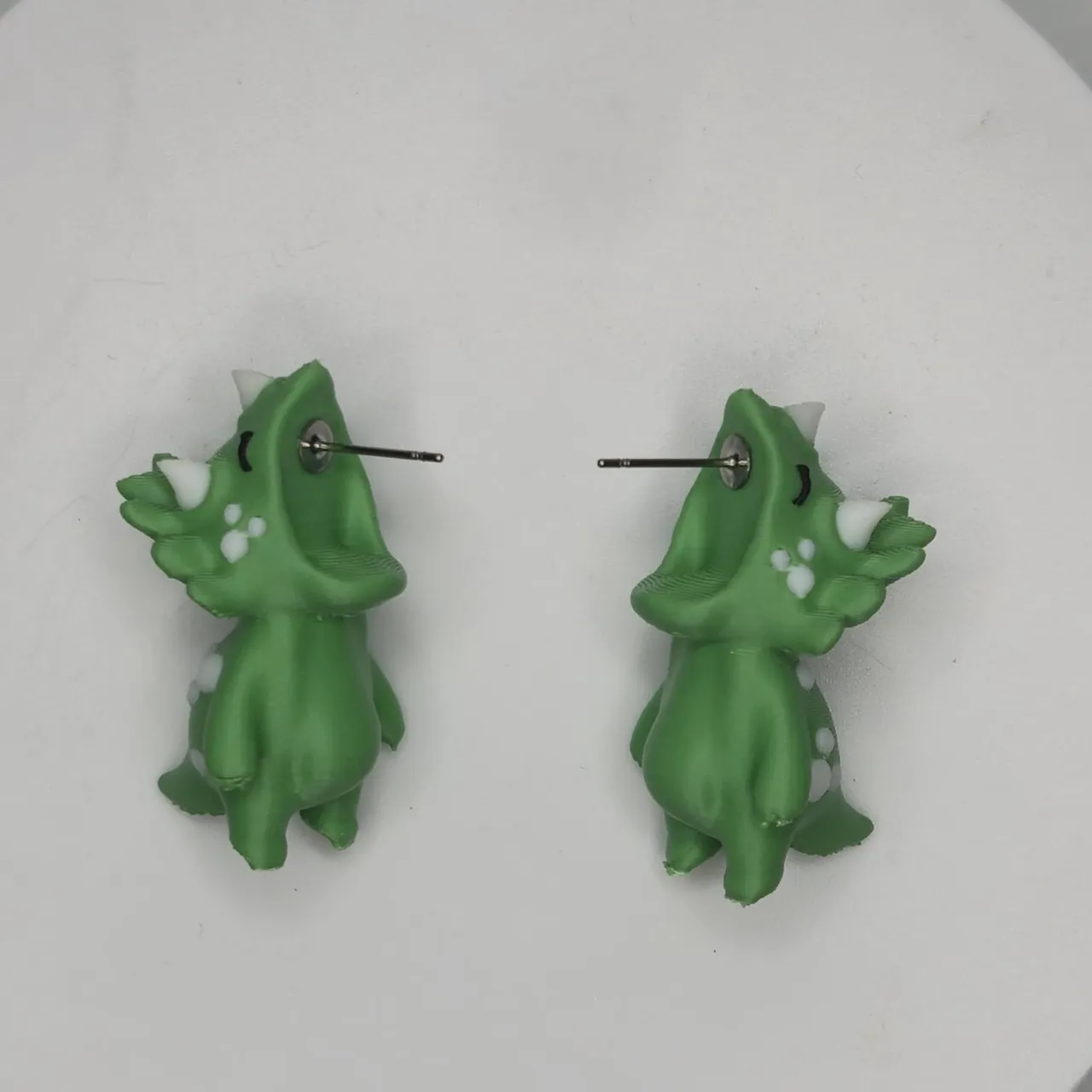 Triceratops Dino Chomper Earrings view 3