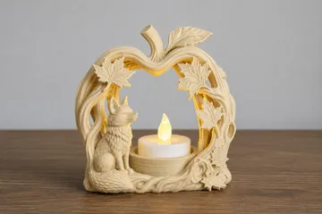 Accesorio de iluminación decorativa: Autumn Fox LED Tealight Holder – Woodland Decor — vista de referencia 4