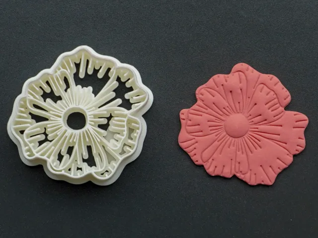 Poppy Flower Clay Cutter For Earrings Necklaces