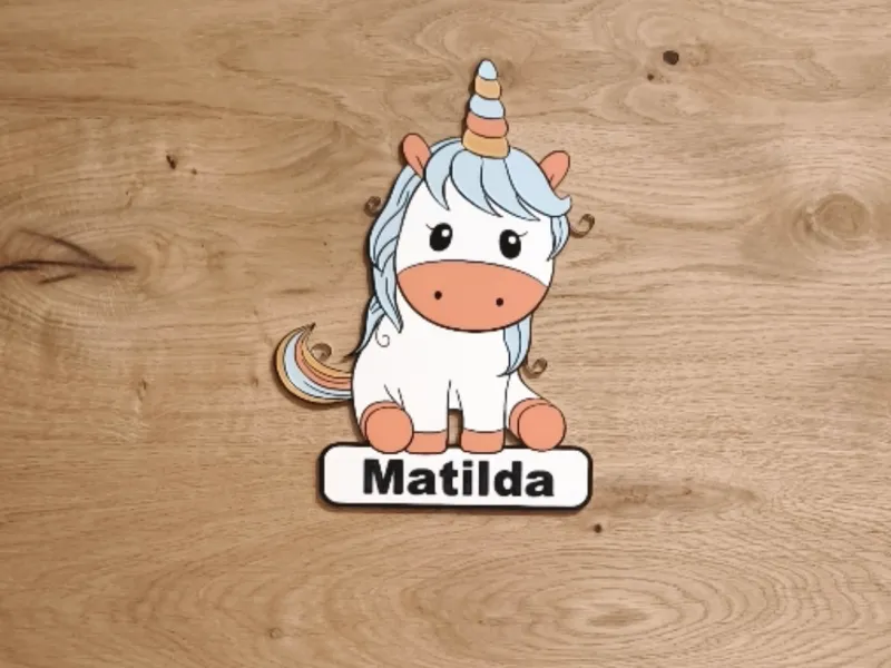 Unicorn door sign for children