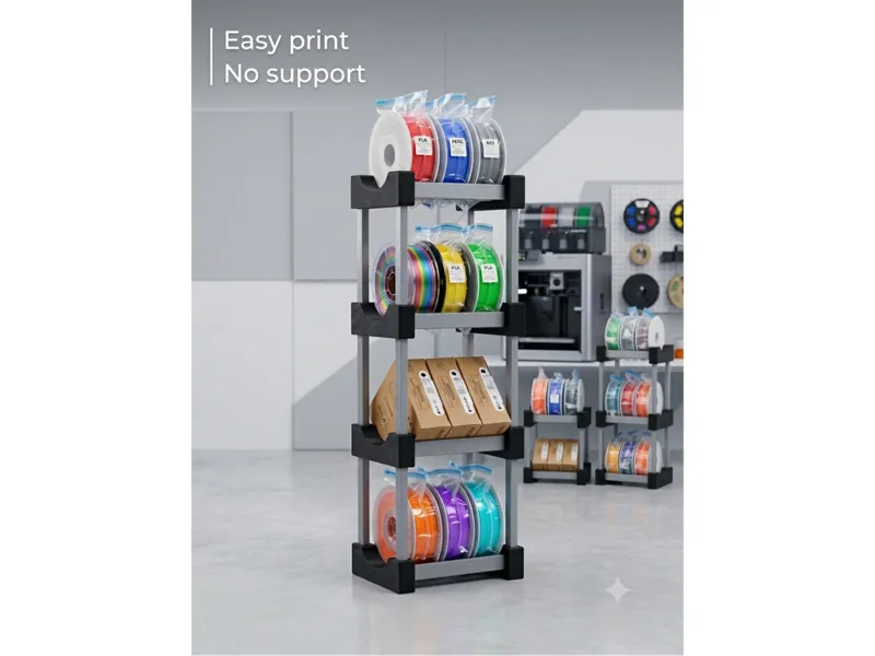 Sturdy Modular Filament Spool Rack Fully Printable
