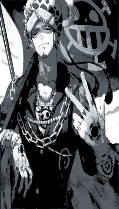 Trafalgar D. Water Law - One Piece Hue Forge B&W