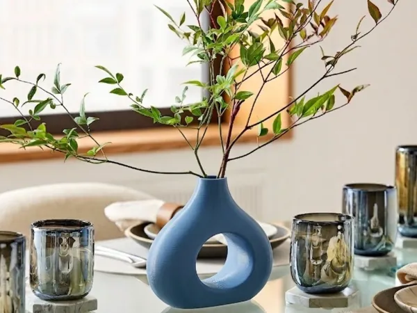 Vase bohème bleu marine