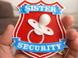 Sister Security Badge – Custom 3D Printed Shield