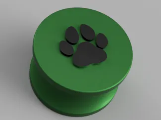 Furry Button Magnet with Paw