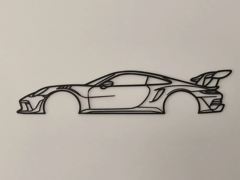 Porsche 911 GT3 RS Wall Art – 60cm (Scalable) - Free 3D Print Model ...