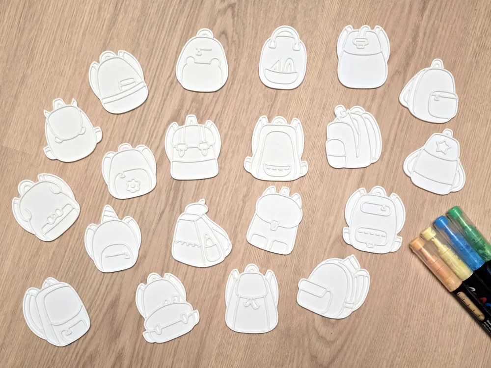 Color Backpack Craft Backpack School Coloring Craft Set by Merilno3D MakerWorld: Download ...