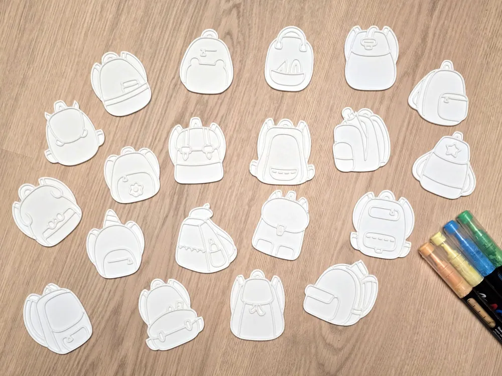 Backpack School Coloring Craft Set by Merilno3D MakerWorld: Download ...