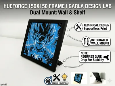 HueForge 150x150 Frame | Dual Mount: Wall & Shelf