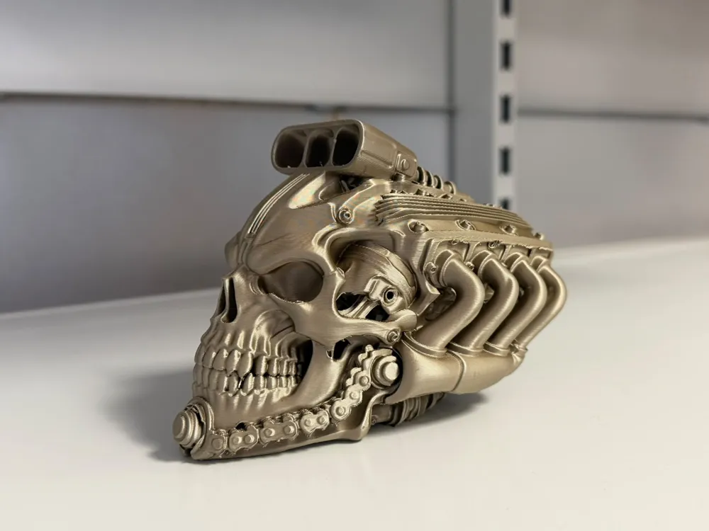 V8 Engine Skull - Death Machine - Free 3D Print Model - MakerWorld