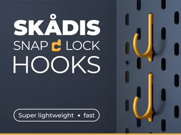Accesorio para filamento: IKEA Skadis Lightweight Hook - only ~ 2g! — vista de referencia 3