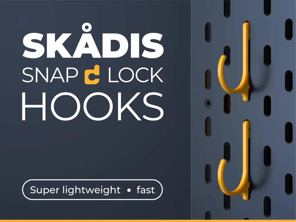 Accesorio para filamento: IKEA Skadis Lightweight Hook - only ~ 2g!. Referencia del modelo original.
