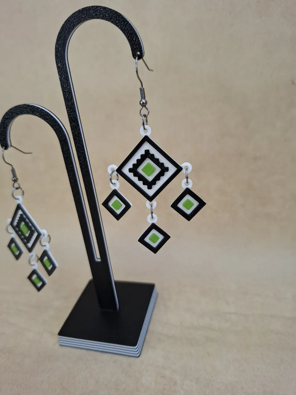 Geometric Earrings Set Ukrainian Ornament Inspired view 3