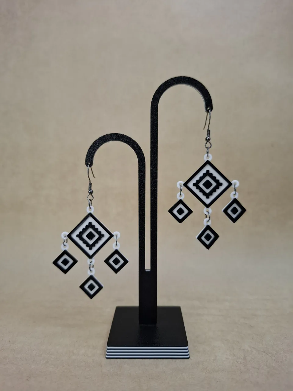 Geometric Earrings Set Ukrainian Ornament Inspired view 4