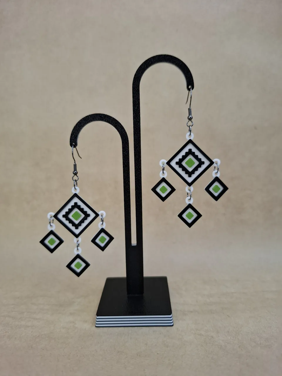 Geometric Earrings Set Ukrainian Ornament Inspired view 2