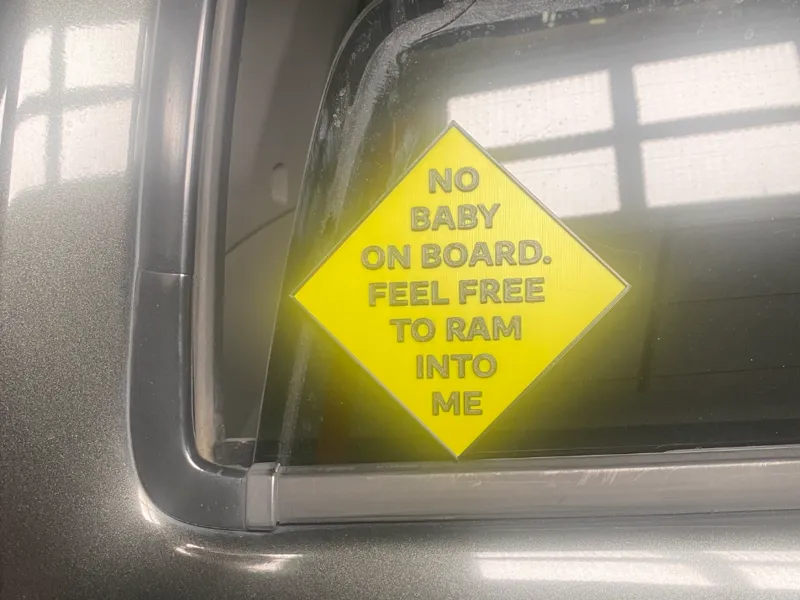 Funny No Baby on Board Sign