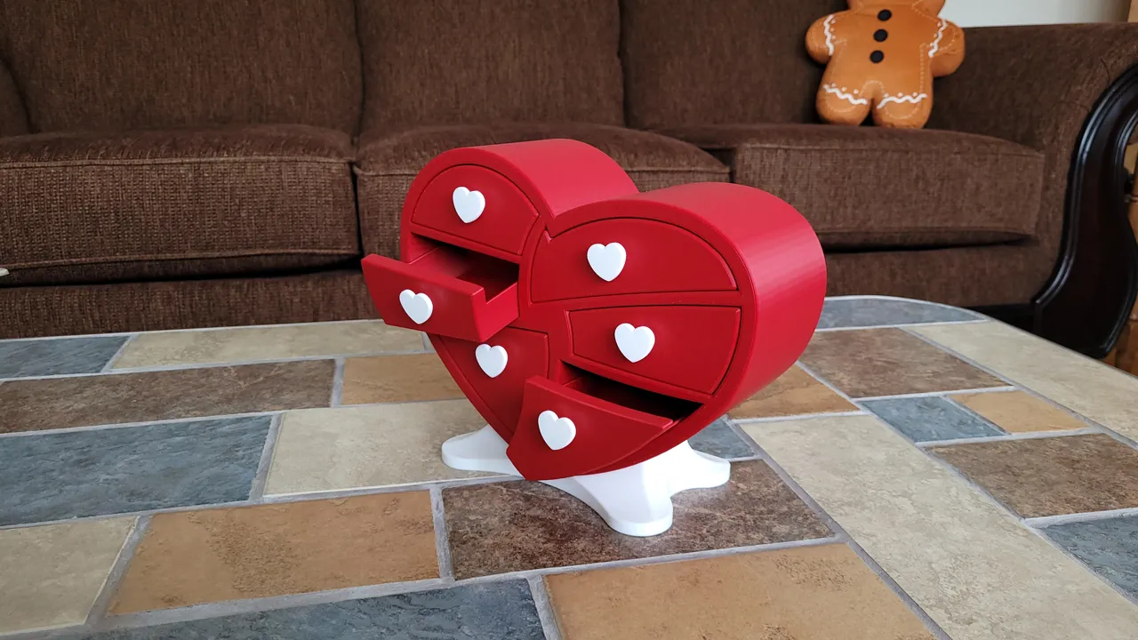Wonky Valentine Heart Jewelry Box (Multi-Drawer) view 3