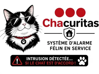 pancarte chat alarme entrée hueforge chacuritas