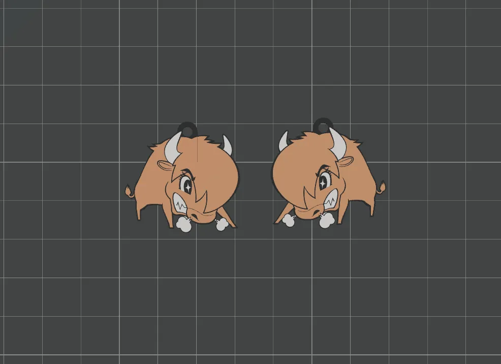 Bison Earrings (Bull) view 2