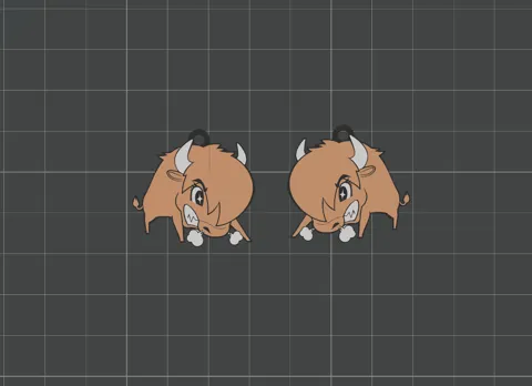 Bison Earrings (Bull) view 2